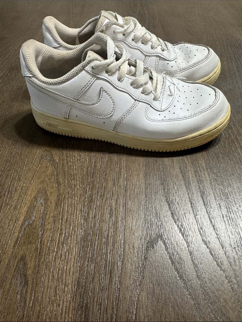 Nike Kids White Leather Sneakers with Off-White Sole